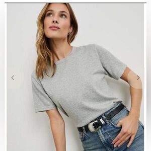 RAILS cotton cashmere SS tee in heather grey